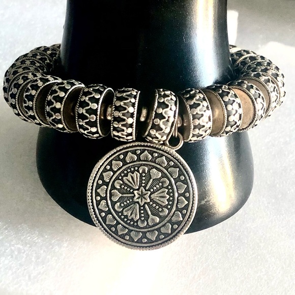 SILPADA Sterling Silver Oversized Oxidized Silver B2BS ROTTEN Toggle Bracelet - Picture 15 of 17